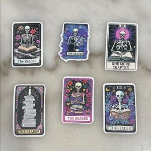 Skeleton Reader Mystic Waterproof Sticker Set